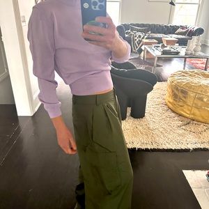 TIBI lavender viscose crop sweater pullover top. Size M.Pristine condition.